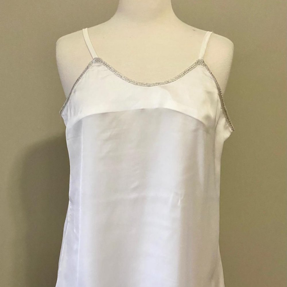 Women Embellished white Satin Camisole